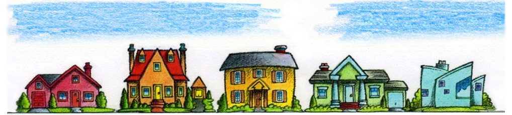 Sketch of row of houses